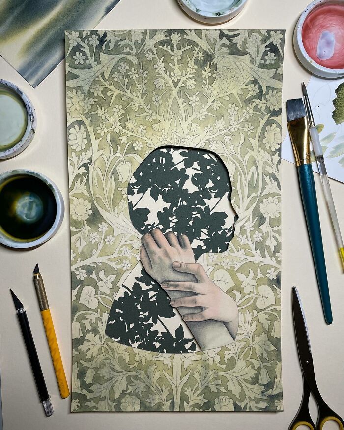 Colagens artísticas que parecem inacabadas, mas escondem um efeito visual impossível de ignorar (34 fotos) 9