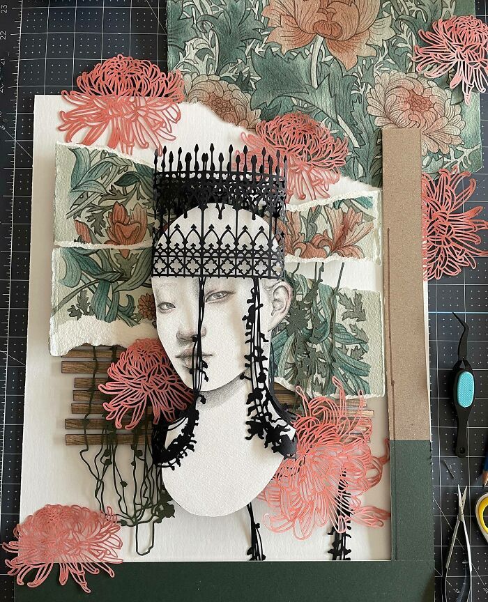 Colagens artísticas que parecem inacabadas, mas escondem um efeito visual impossível de ignorar (34 fotos) 10