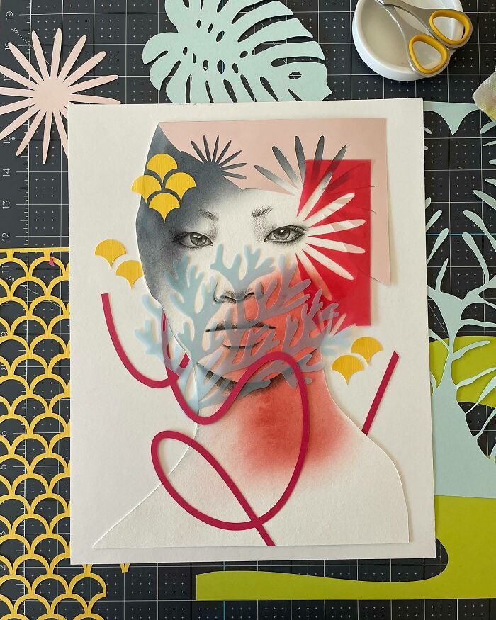 Colagens artísticas que parecem inacabadas, mas escondem um efeito visual impossível de ignorar (34 fotos) 14