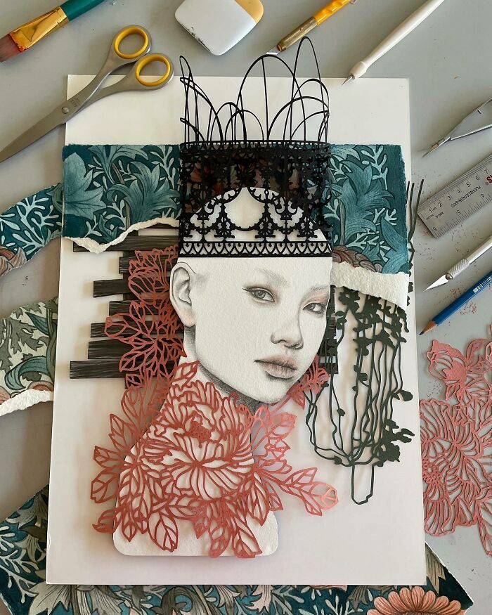 Colagens artísticas que parecem inacabadas, mas escondem um efeito visual impossível de ignorar (34 fotos) 31