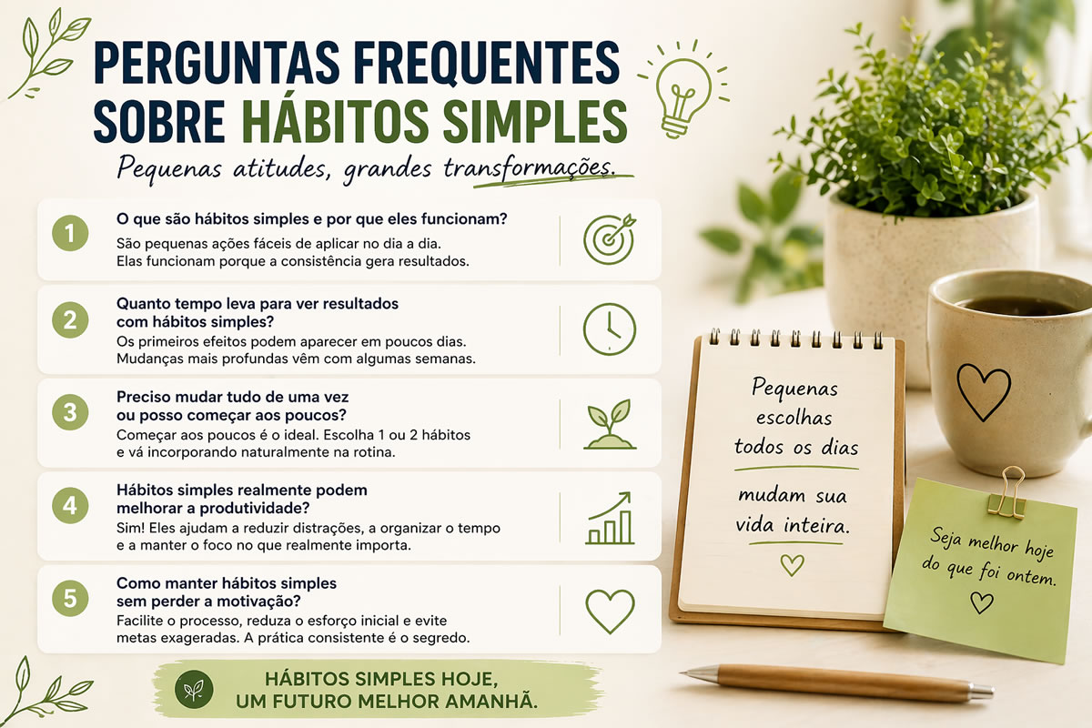 Perguntas frequentes sobre hábitos simples