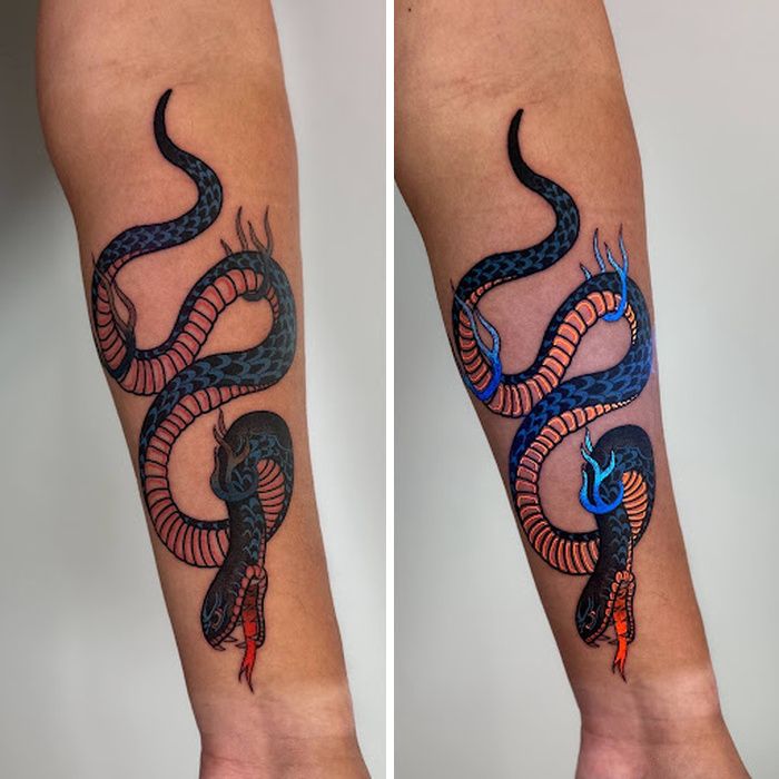Tatuagem UV realista: a arte escondida na pele que só aparece no escuro (28 fotos) 12