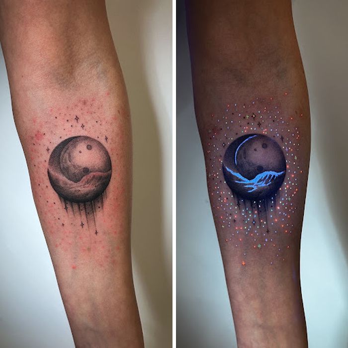 Tatuagem UV realista: a arte escondida na pele que só aparece no escuro (28 fotos) 18