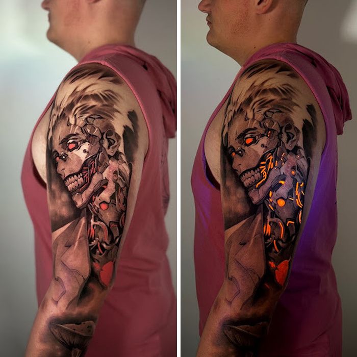 Tatuagem UV realista: a arte escondida na pele que só aparece no escuro (28 fotos) 25