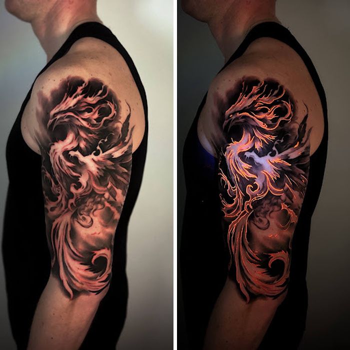 Tatuagem UV realista: a arte escondida na pele que só aparece no escuro (28 fotos) 26