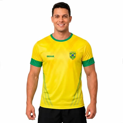 Camisa Dry Esportiva Fit Bolldor Brasil Torcedor Proteção Uv