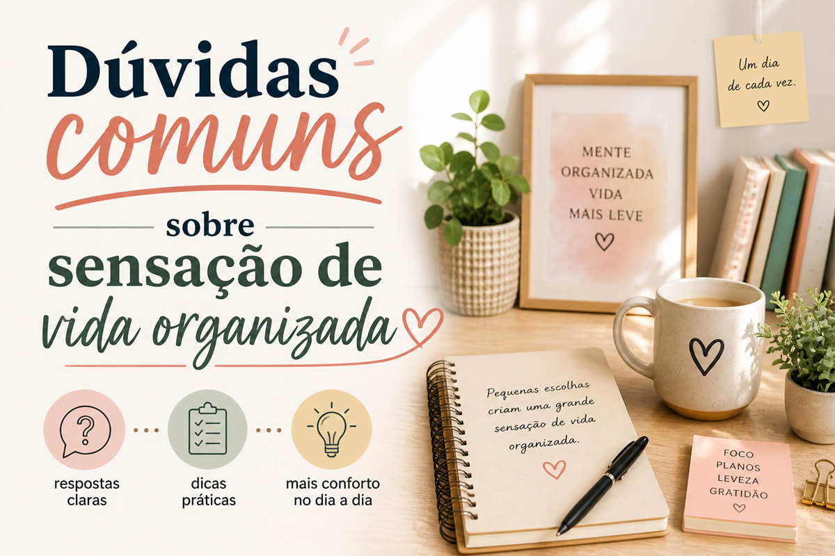 Dúvidas comuns sobre sensação de vida organizada Dúvidas comuns sobre sensação de vida organizada