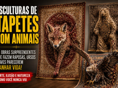 As 23 incríveis esculturas de tapetes com animais que parecem ganhar vida dentro de casa