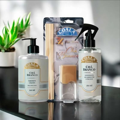 Kit Coala Chá Branco Difusor Odorizador de Ambiente
