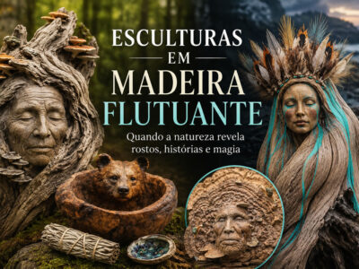 Esculturas em madeira flutuante parecem revelar rostos escondidos pela natureza há séculos (27 fotos)