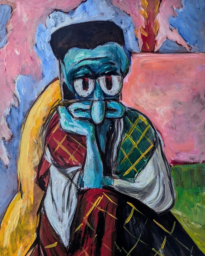 Quadros do Lula Molusco transformam o personagem em obras de arte clássicas impressionantes Quadros do Lula Molusco transformam o personagem em obras de arte clássicas impressionantes