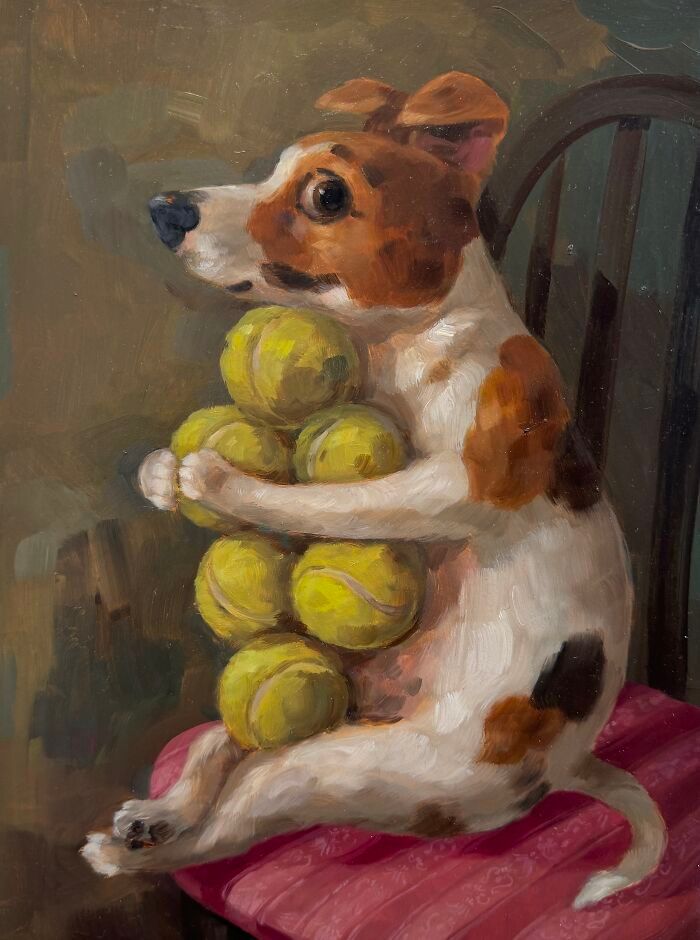 Retratos de animais engraçados: As pinturas que fazem cachorros e gatos parecerem mais humanos que muita fente (31 fotos) 1 Retratos de animais engraçados: As pinturas que fazem cachorros e gatos parecerem mais humanos que muita fente (31 fotos) 1