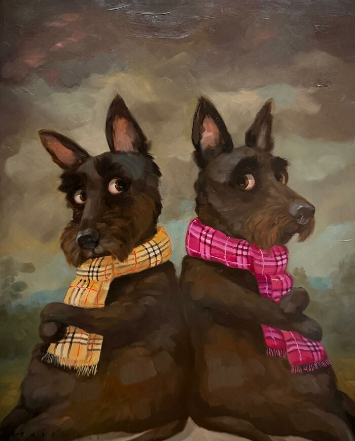 Retratos de animais engraçados: As pinturas que fazem cachorros e gatos parecerem mais humanos que muita fente (31 fotos) 10 Retratos de animais engraçados: As pinturas que fazem cachorros e gatos parecerem mais humanos que muita fente (31 fotos) 10