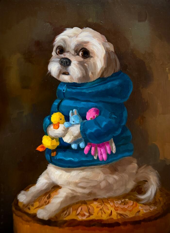 Retratos de animais engraçados: As pinturas que fazem cachorros e gatos parecerem mais humanos que muita fente (31 fotos) 12 Retratos de animais engraçados: As pinturas que fazem cachorros e gatos parecerem mais humanos que muita fente (31 fotos) 12