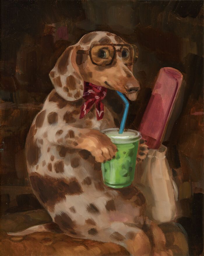 Retratos de animais engraçados: As pinturas que fazem cachorros e gatos parecerem mais humanos que muita fente (31 fotos) 14 Retratos de animais engraçados: As pinturas que fazem cachorros e gatos parecerem mais humanos que muita fente (31 fotos) 14