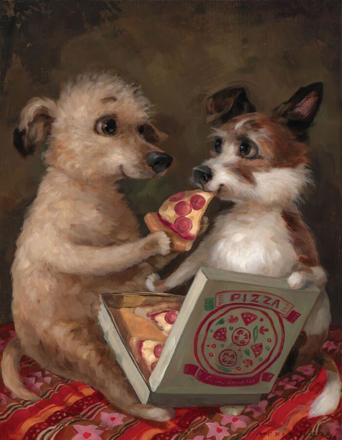 Retratos de animais engraçados: As pinturas que fazem cachorros e gatos parecerem mais humanos que muita fente (31 fotos) 24 Retratos de animais engraçados: As pinturas que fazem cachorros e gatos parecerem mais humanos que muita fente (31 fotos) 24