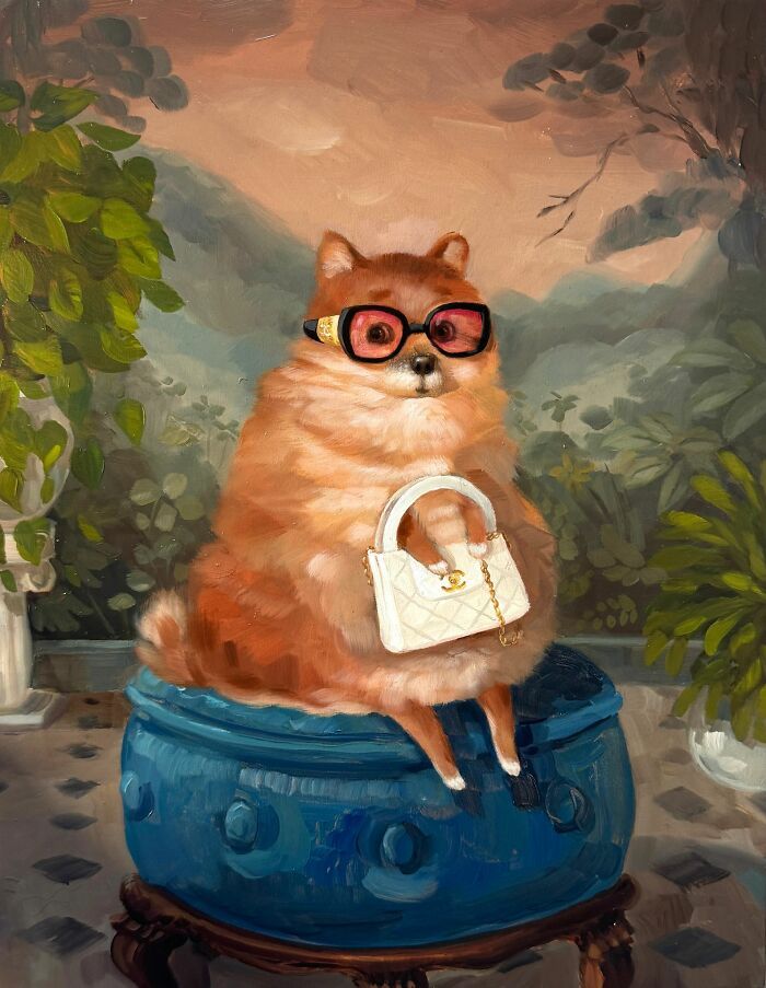 Retratos de animais engraçados: As pinturas que fazem cachorros e gatos parecerem mais humanos que muita fente (31 fotos) 25 Retratos de animais engraçados: As pinturas que fazem cachorros e gatos parecerem mais humanos que muita fente (31 fotos) 25