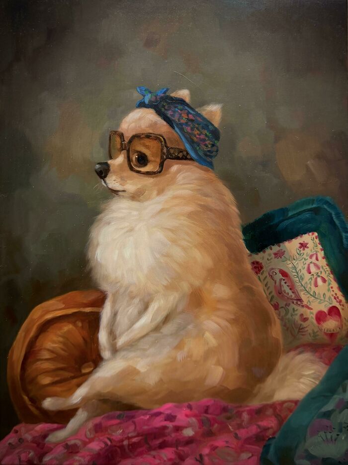 Retratos de animais engraçados: As pinturas que fazem cachorros e gatos parecerem mais humanos que muita fente (31 fotos) 26 Retratos de animais engraçados: As pinturas que fazem cachorros e gatos parecerem mais humanos que muita fente (31 fotos) 26
