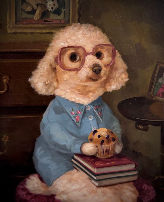 Retratos de animais engraçados: As pinturas que fazem cachorros e gatos parecerem mais humanos que muita fente (31 fotos) 27 Retratos de animais engraçados: As pinturas que fazem cachorros e gatos parecerem mais humanos que muita fente (31 fotos) 27