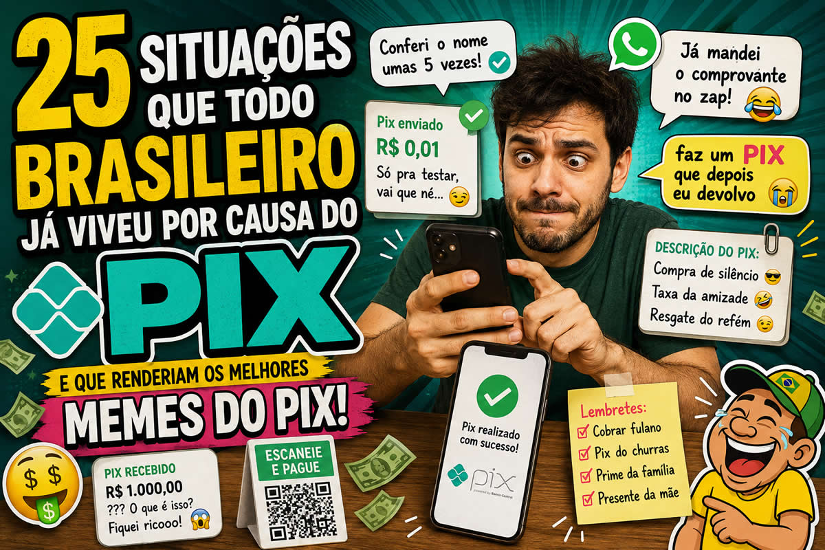 25 situações que todo brasileiro já viveu por causa do Pix (e que renderiam os melhores memes do Pix) 25 situações que todo brasileiro já viveu por causa do Pix (e que renderiam os melhores memes do Pix)