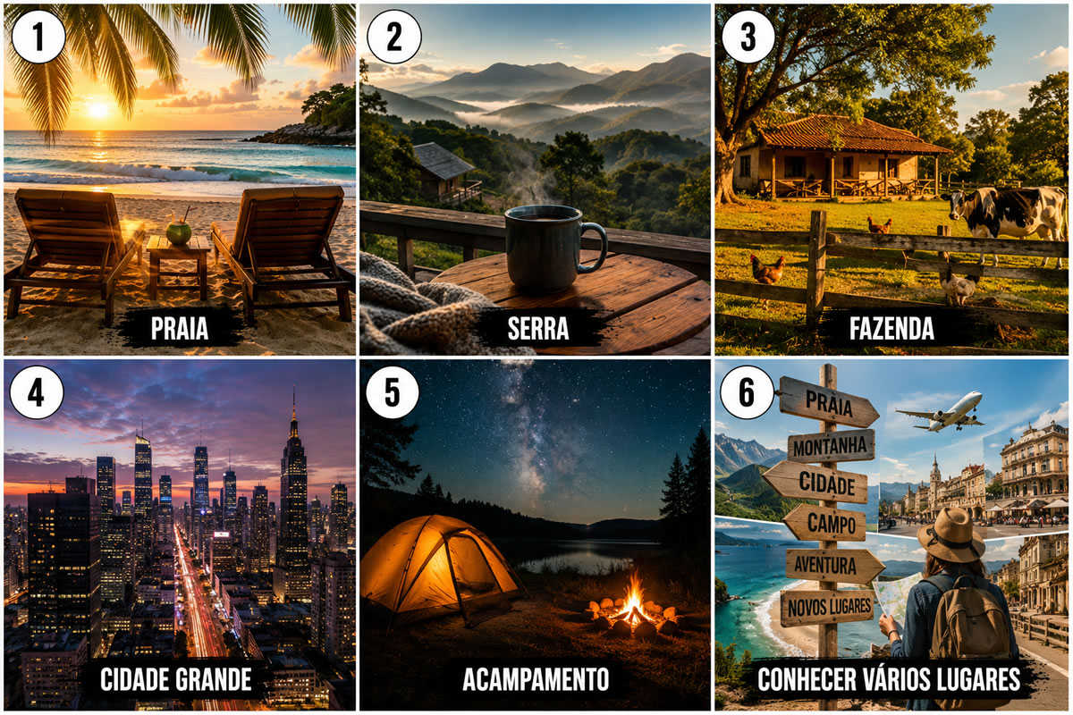 Escolha uma viagem de férias e descubra qual é sua personalidade escondida Escolha uma viagem de férias e descubra qual é sua personalidade escondida