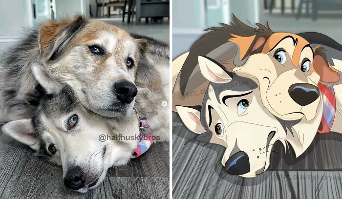 Pets em estilo Disney: as ilustrações que transformam animais de estimação em personagens inesquecíveis (26 fotos) 3