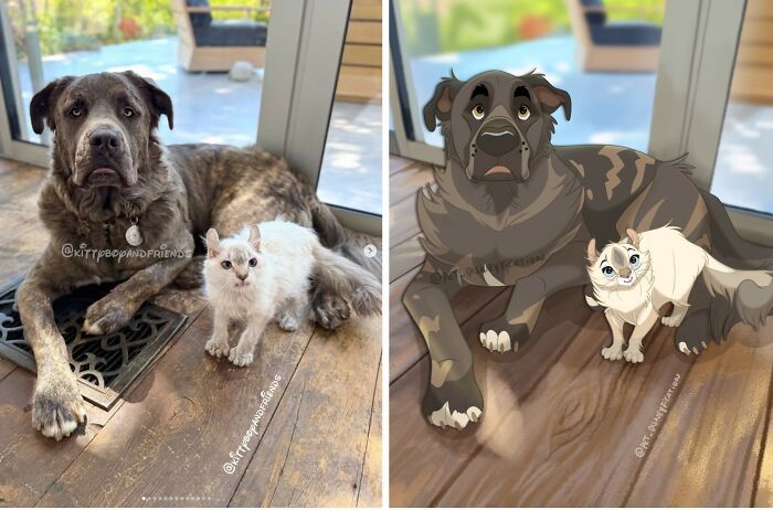 Pets em estilo Disney: as ilustrações que transformam animais de estimação em personagens inesquecíveis (26 fotos) 20