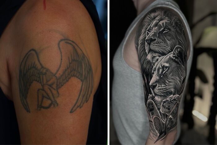 Tatuagem para cobrir cicatriz: Como artistas transformam marcas em verdadeiras obras de arte (25 fotos) 19 Tatuagem para cobrir cicatriz: Como artistas transformam marcas em verdadeiras obras de arte (25 fotos) 19