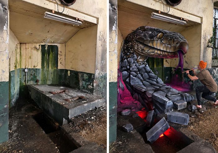 Arte urbana 3D: as pinturas que fazem qualquer parede parecer um portal para outra realidade (28 fotos) 18