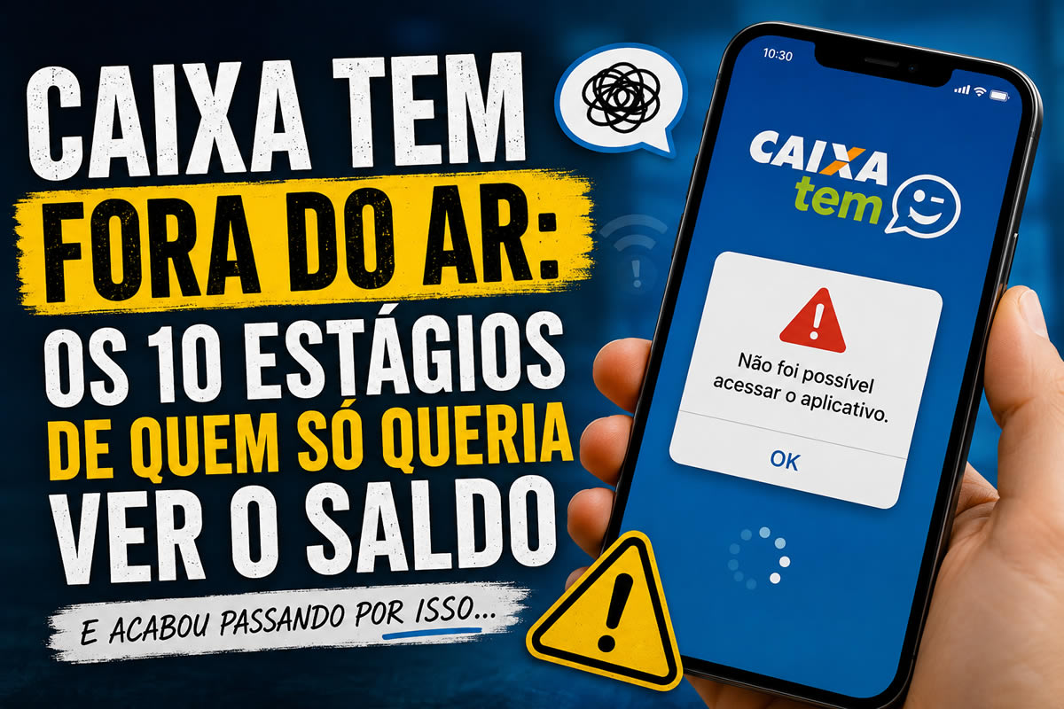 Caixa Tem fora do ar: os 10 estágios de quem só queria ver o saldo Caixa Tem fora do ar: os 10 estágios de quem só queria ver o saldo