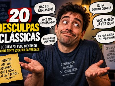 20 desculpas clássicas de quem foi pego mentindo e ainda tenta escapar da verdade