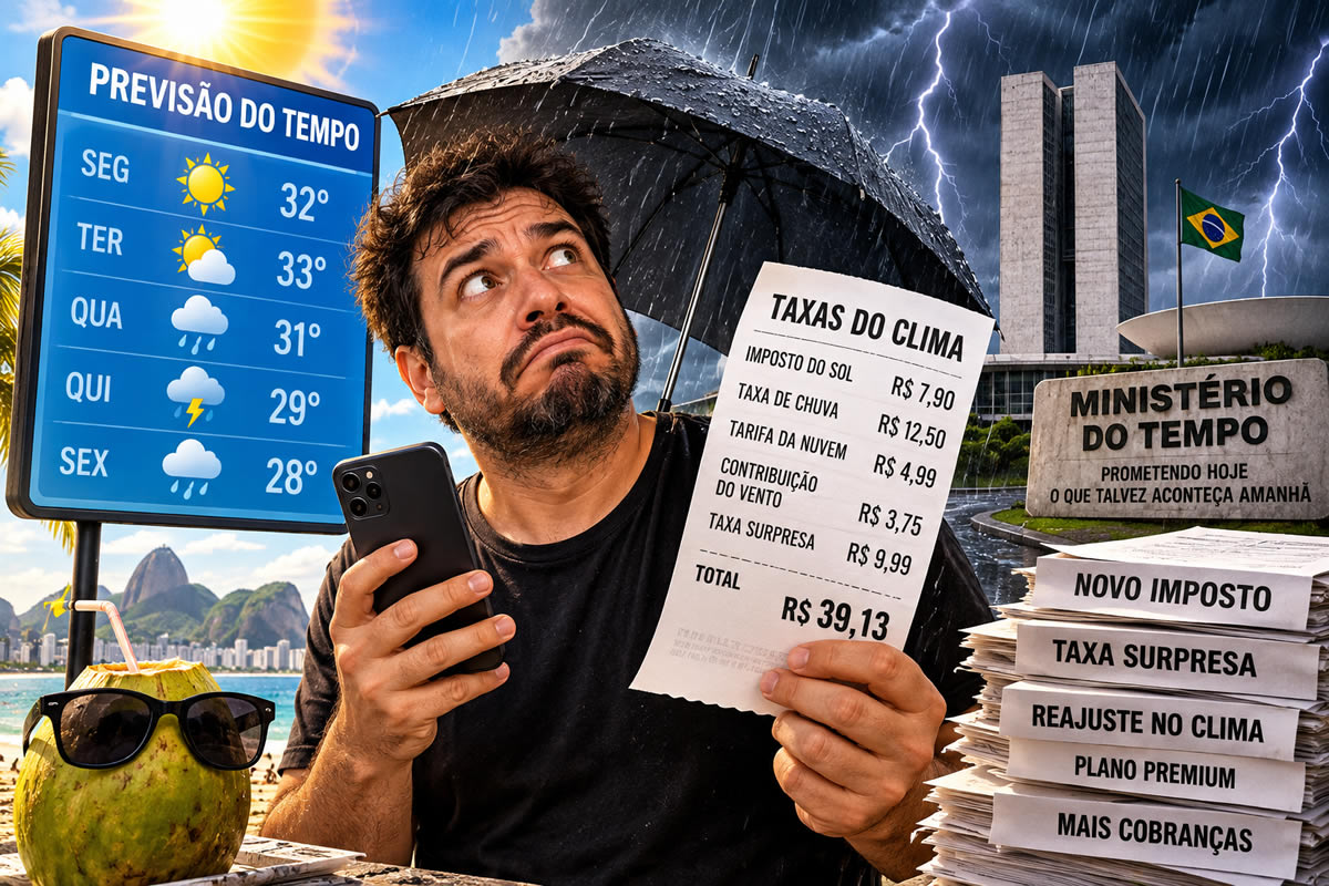 E se a previsão do tempo funcionasse igual ao Brasil? Teria promessa, imposto e taxa surpres