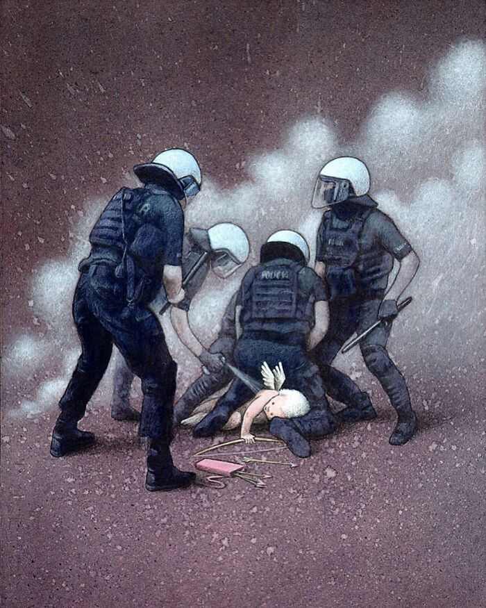 Ilustrações satíricas de Paweł Kuczyński que parecem simples, mas escondem críticas surpreendentes (32 fotos) 19 Ilustrações satíricas de Paweł Kuczyński que parecem simples, mas escondem críticas surpreendentes (32 fotos) 19