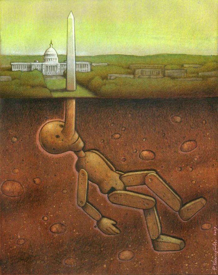 Ilustrações satíricas de Paweł Kuczyński que parecem simples, mas escondem críticas surpreendentes (32 fotos) 31 Ilustrações satíricas de Paweł Kuczyński que parecem simples, mas escondem críticas surpreendentes (32 fotos) 31