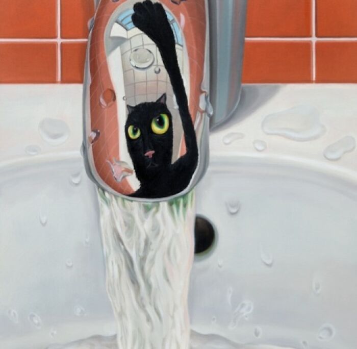 Pinturas de gatos pretos parecem tranquilas, mas escondem detalhes que mudam tudo (30 fotos) 6 Pinturas de gatos pretos parecem tranquilas, mas escondem detalhes que mudam tudo (30 fotos) 6