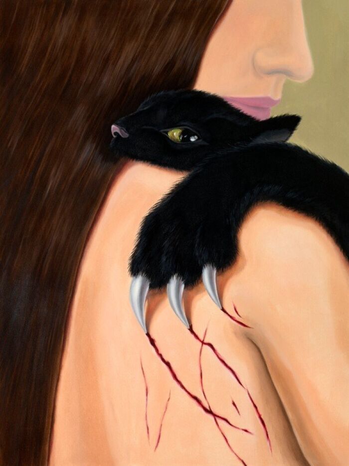 Pinturas de gatos pretos parecem tranquilas, mas escondem detalhes que mudam tudo (30 fotos) 11 Pinturas de gatos pretos parecem tranquilas, mas escondem detalhes que mudam tudo (30 fotos) 11