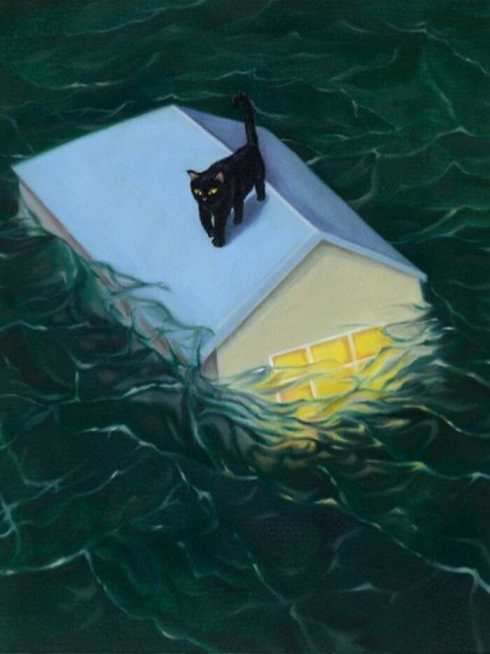 Pinturas de gatos pretos parecem tranquilas, mas escondem detalhes que mudam tudo (30 fotos) 13 Pinturas de gatos pretos parecem tranquilas, mas escondem detalhes que mudam tudo (30 fotos) 13
