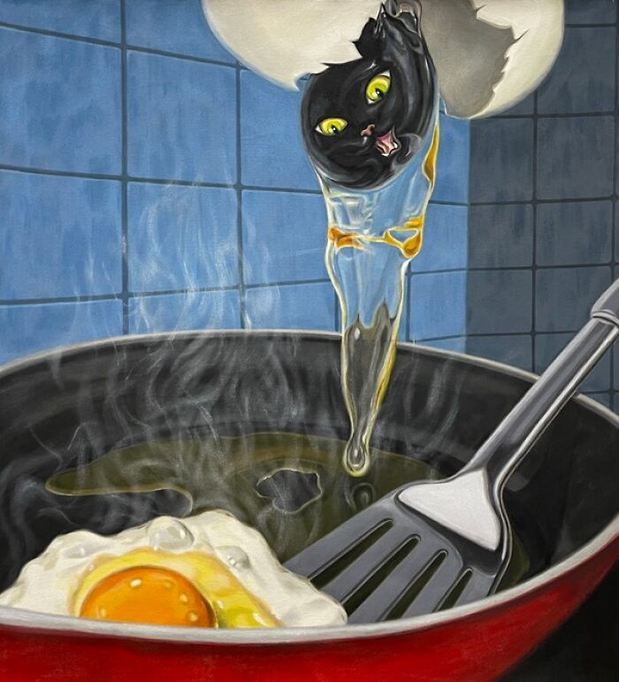 Pinturas de gatos pretos parecem tranquilas, mas escondem detalhes que mudam tudo (30 fotos) 17 Pinturas de gatos pretos parecem tranquilas, mas escondem detalhes que mudam tudo (30 fotos) 17