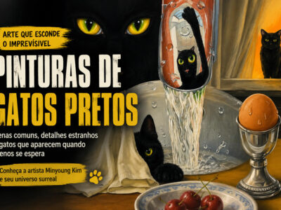 Pinturas de gatos pretos parecem tranquilas, mas escondem detalhes que mudam tudo (30 fotos)
