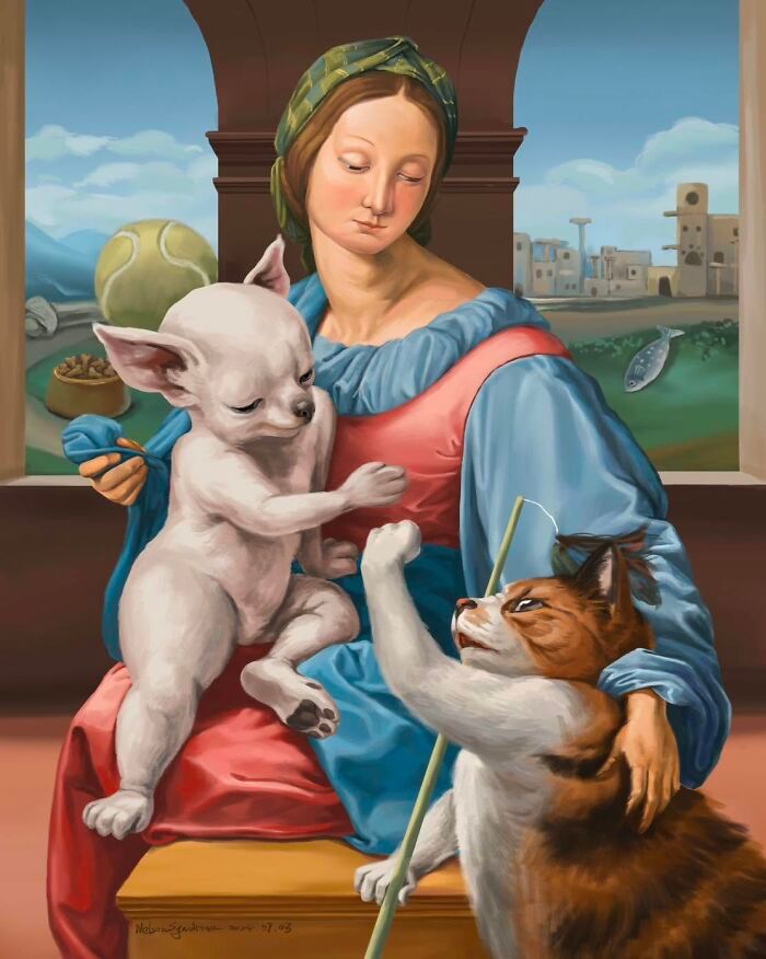 Animais em pinturas famosas estão muito mais engraçados do que deveriam (32 fotos) 22 Animais em pinturas famosas estão muito mais engraçados do que deveriam (32 fotos) 22