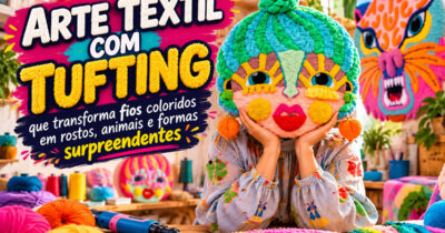 Arte têxtil com tufting que transforma fios coloridos em rostos, animais e formas surpreendentes (21 fotos)